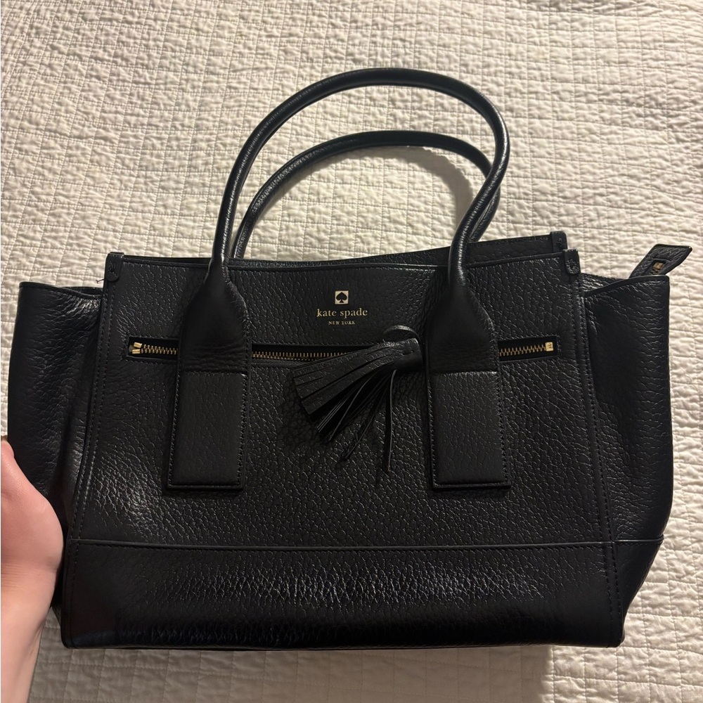 Kate Spade Black Leather Tote Bag